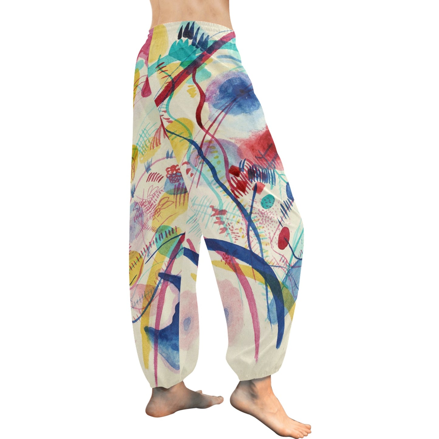 WASSILY KANDINSKY- COMPOSITION IN RED, BLUE, GREEN AND YELLOW - WOMEN'S HAREM PANTS