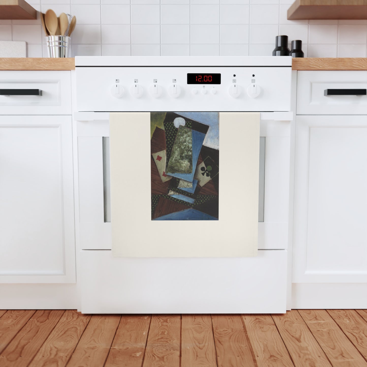 JUAN GRIS - ACE OF CLUBS AND FOUR OF DIAMONDS - ORGANIC COTTON HAND TOWEL