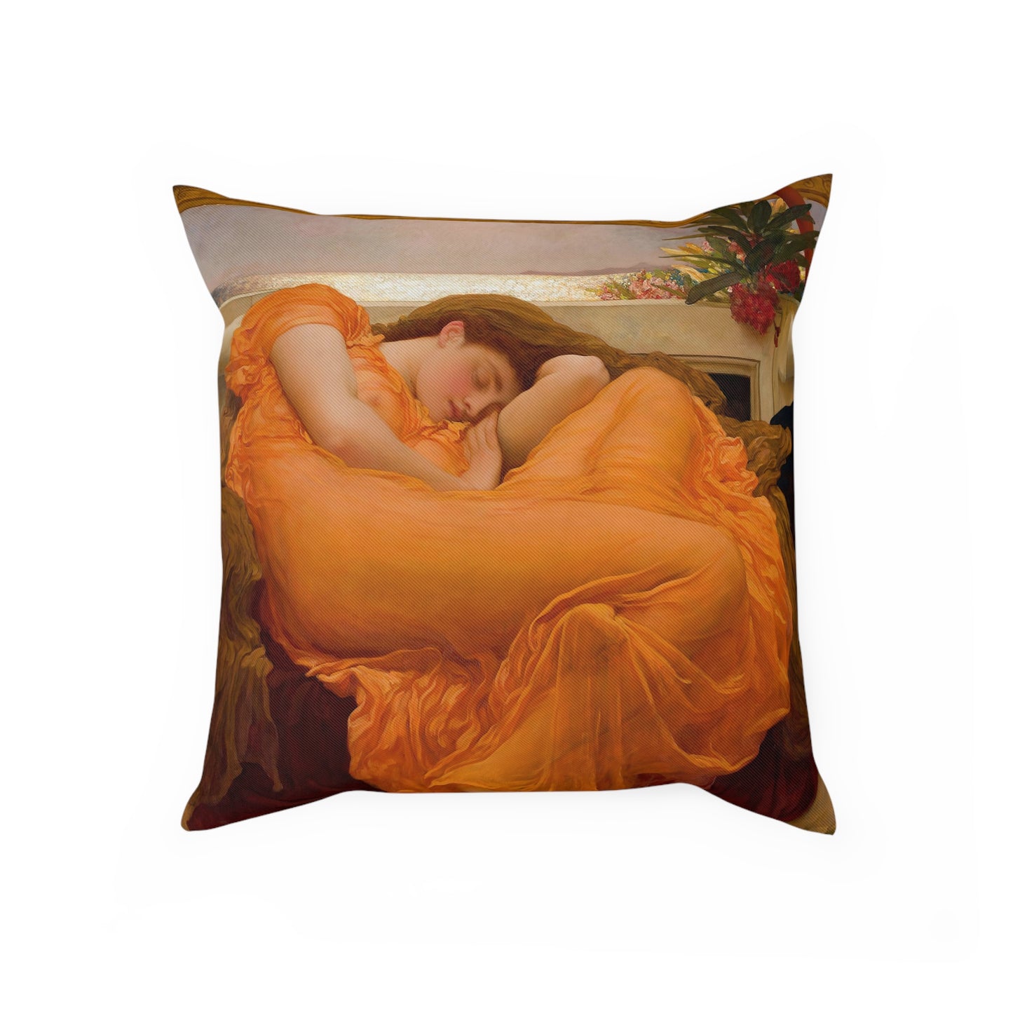 FREDERIC LEIGHTON - FLAMING JUNE - COTTON CUSHION