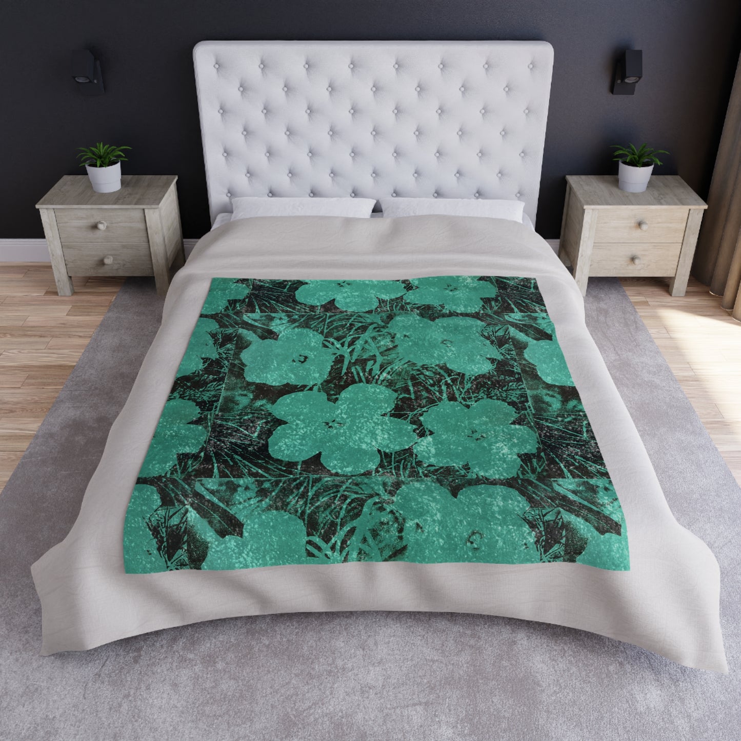 ANDY WARHOL - TEN-FOOT FLOWERS - VELVET BLANKET