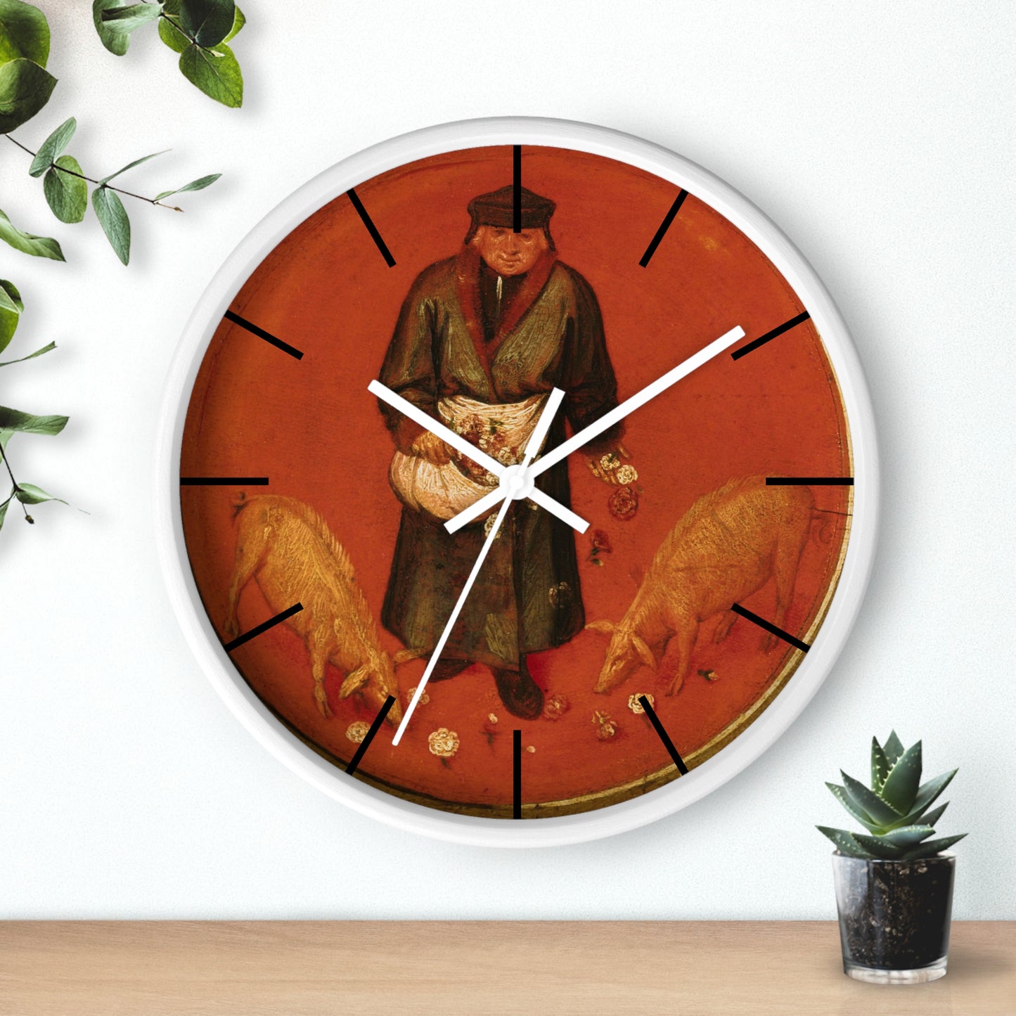 PIETER BRUEGEL - SCATTAR ROSES BEFORE THE PIGS - ART CLOCK