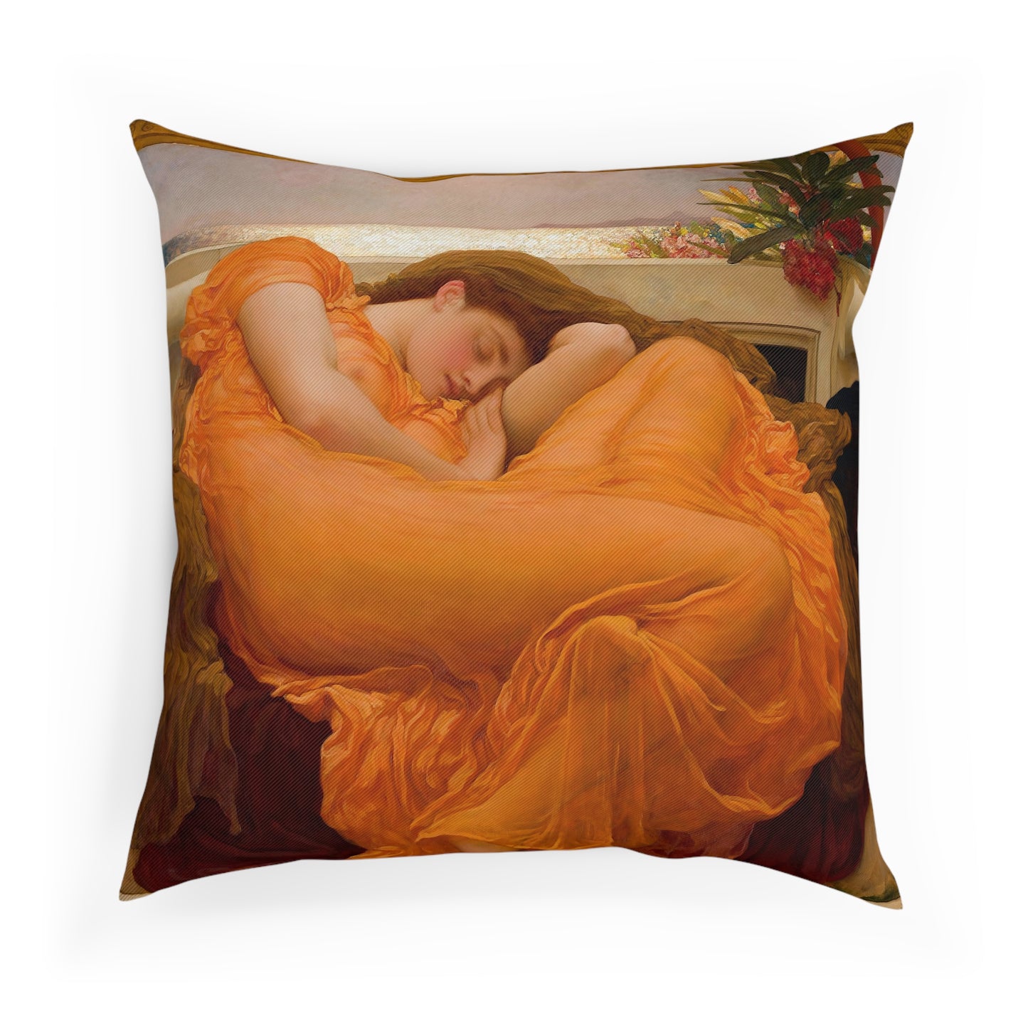 FREDERIC LEIGHTON - FLAMING JUNE - COTTON CUSHION