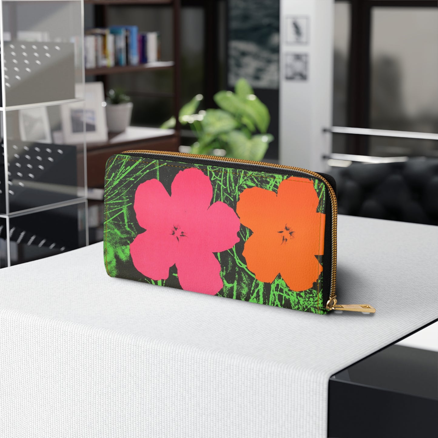ANDY WARHOL - FLOWERS ZIPPER WALLET - WONDROUS!!!!