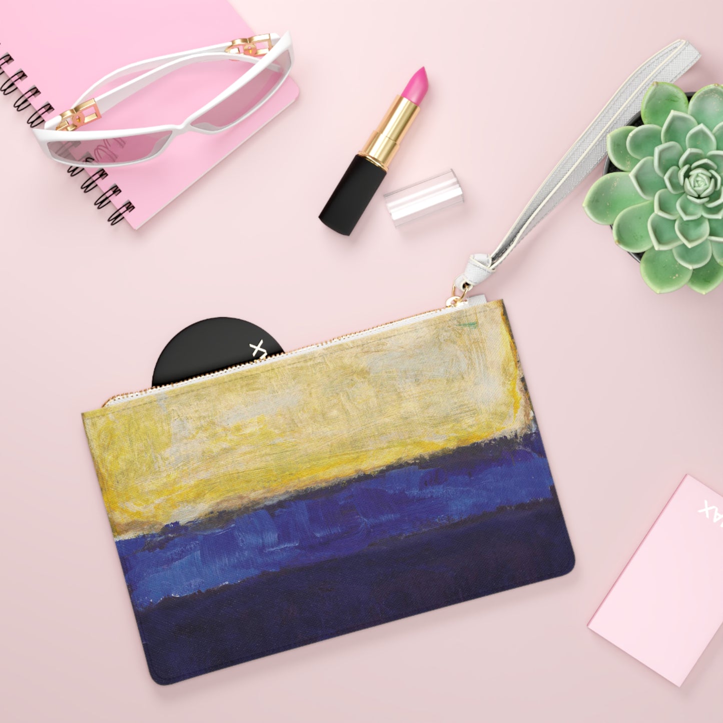 MARK ROTHKO - ABSTRACT- VEGAN SAFFIANO PATTERN ART CLUTCH