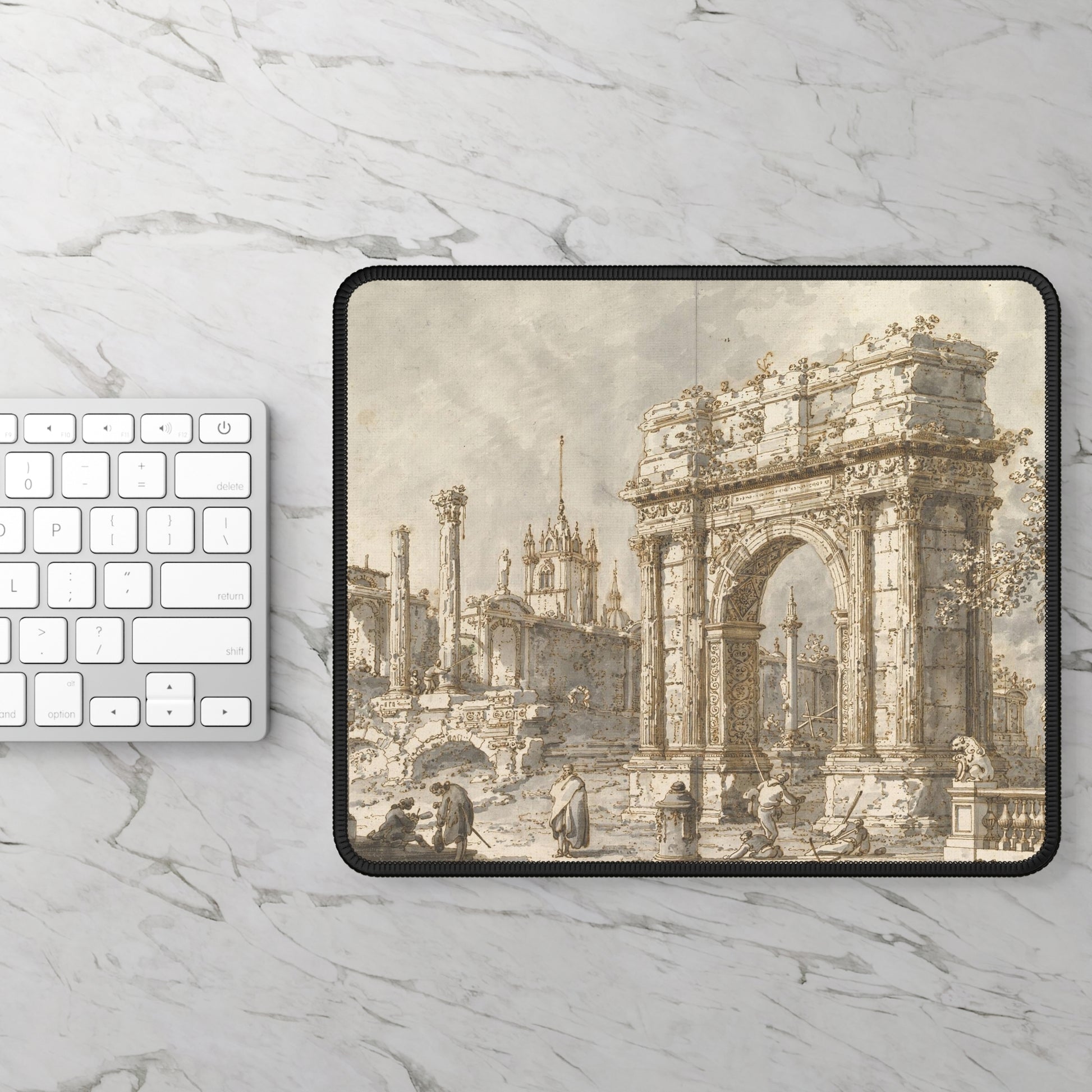 CANALETTO - CAPRICCIO WITH A ROMAN TRIUMPHAL ARCH - GAMING MOUSE PAD