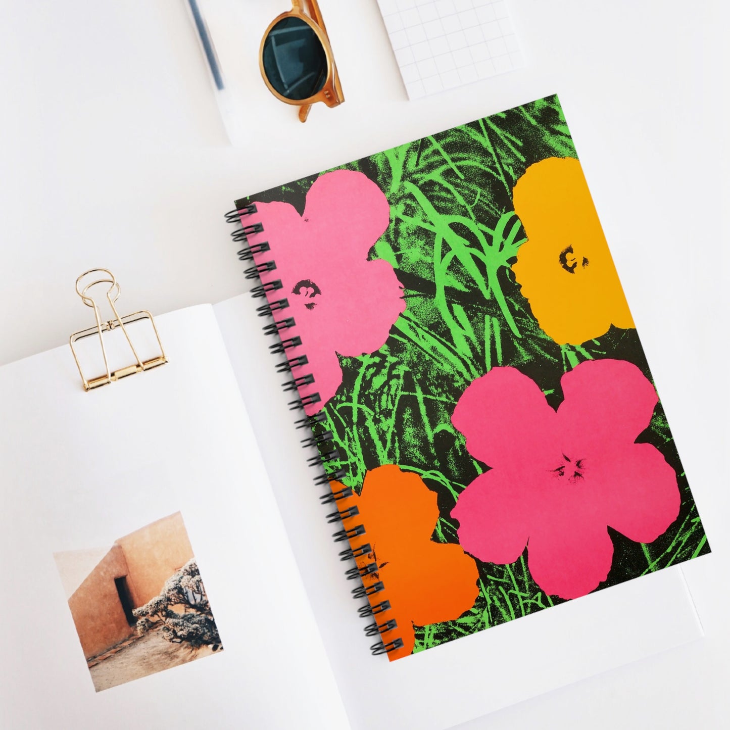 ANDY WARHOL - FLOWERS - SPIRAL ART NOTEBOOK