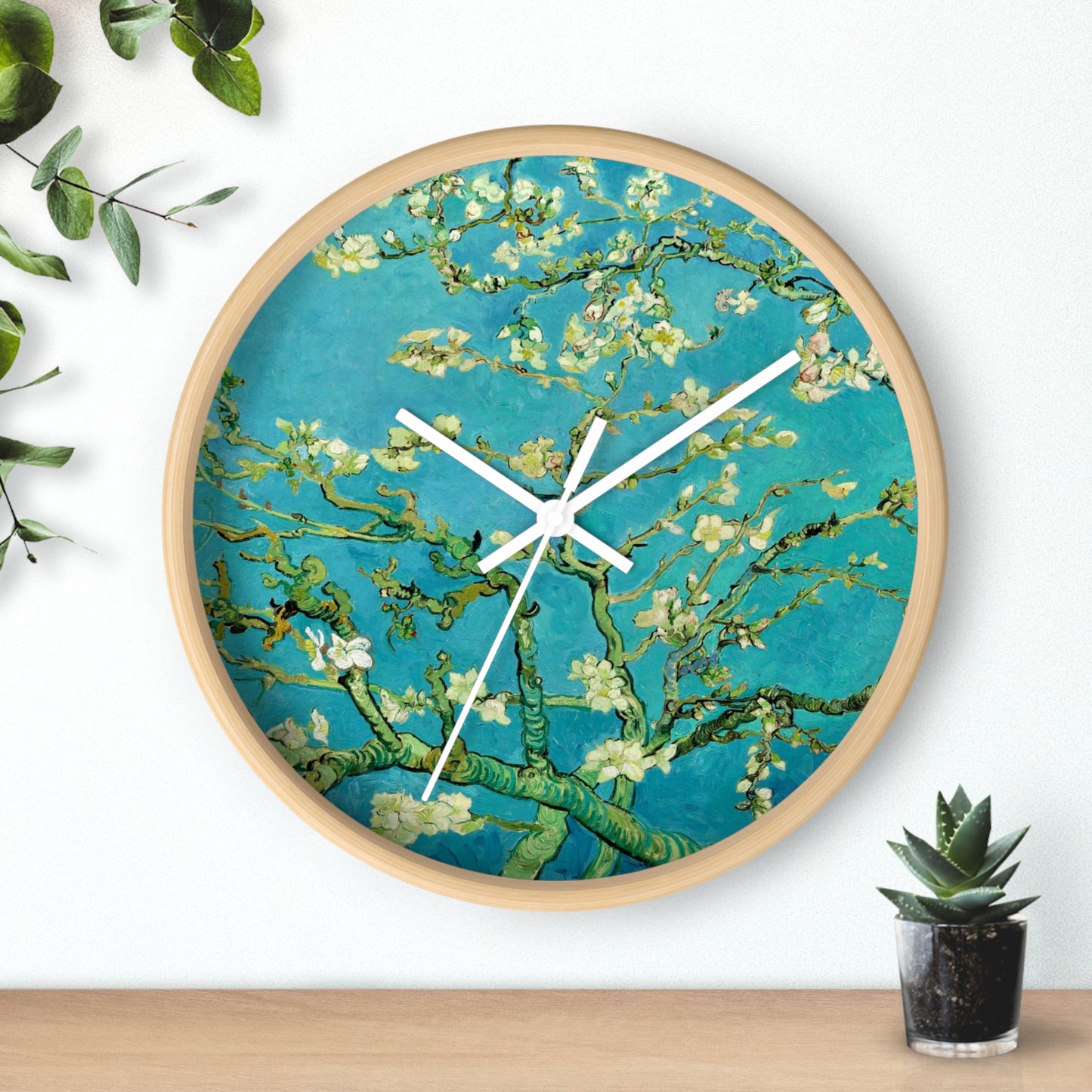 VINCENT VAN GOGH - ALMOND BLOSSOMS - WOODEN WALL CLOCK