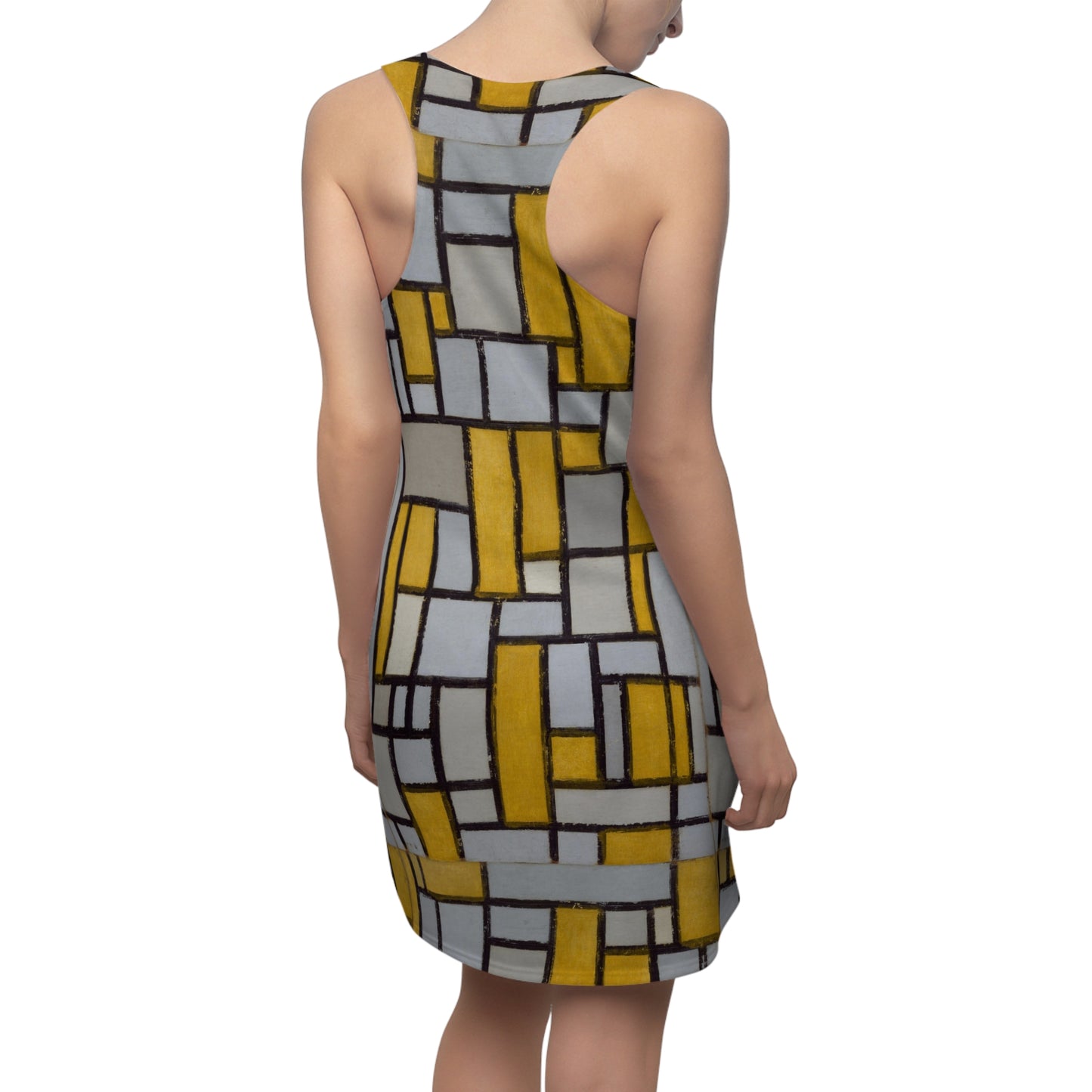 PIET MONDRIAN - COMPOSITION WITH GRID No. 1 - CUT & SEW RACERBACK DRESS
