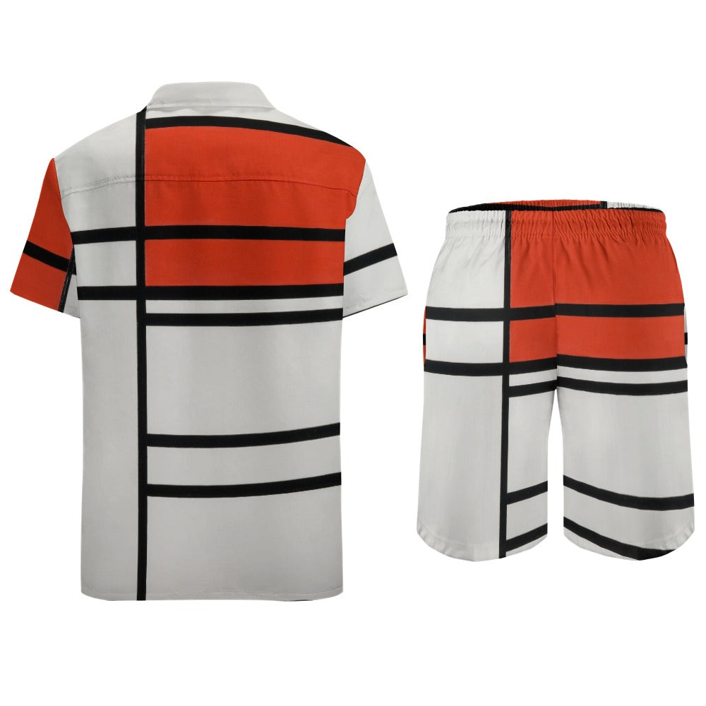 PIET MONDRIAN - COMPOSITION OF RED AND WHITE - BEACH SUIT FOR HIM