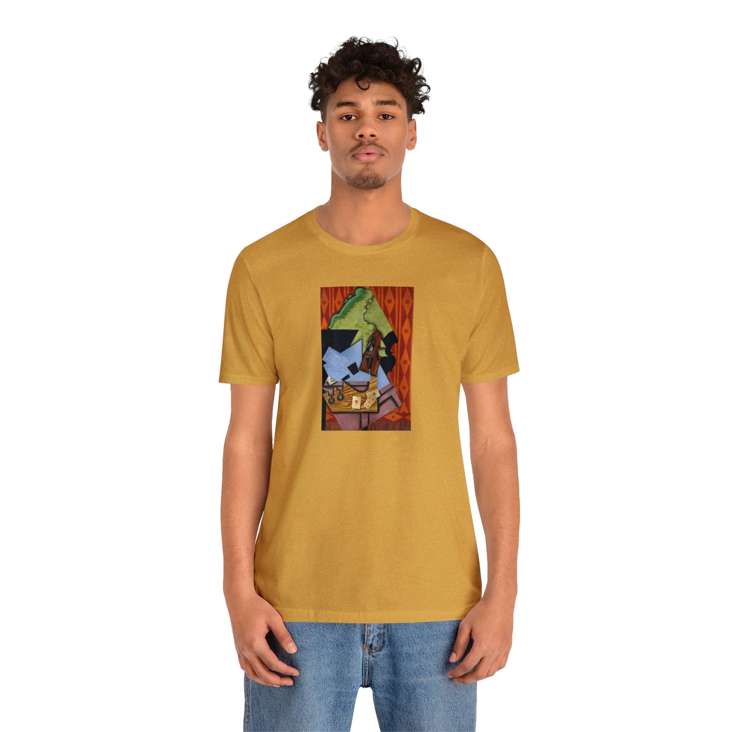 JUAN GRIS - VIOLIN AND PLAYING CARDS ON A TABLE - UNISEX JERSEY T-SHIRT
