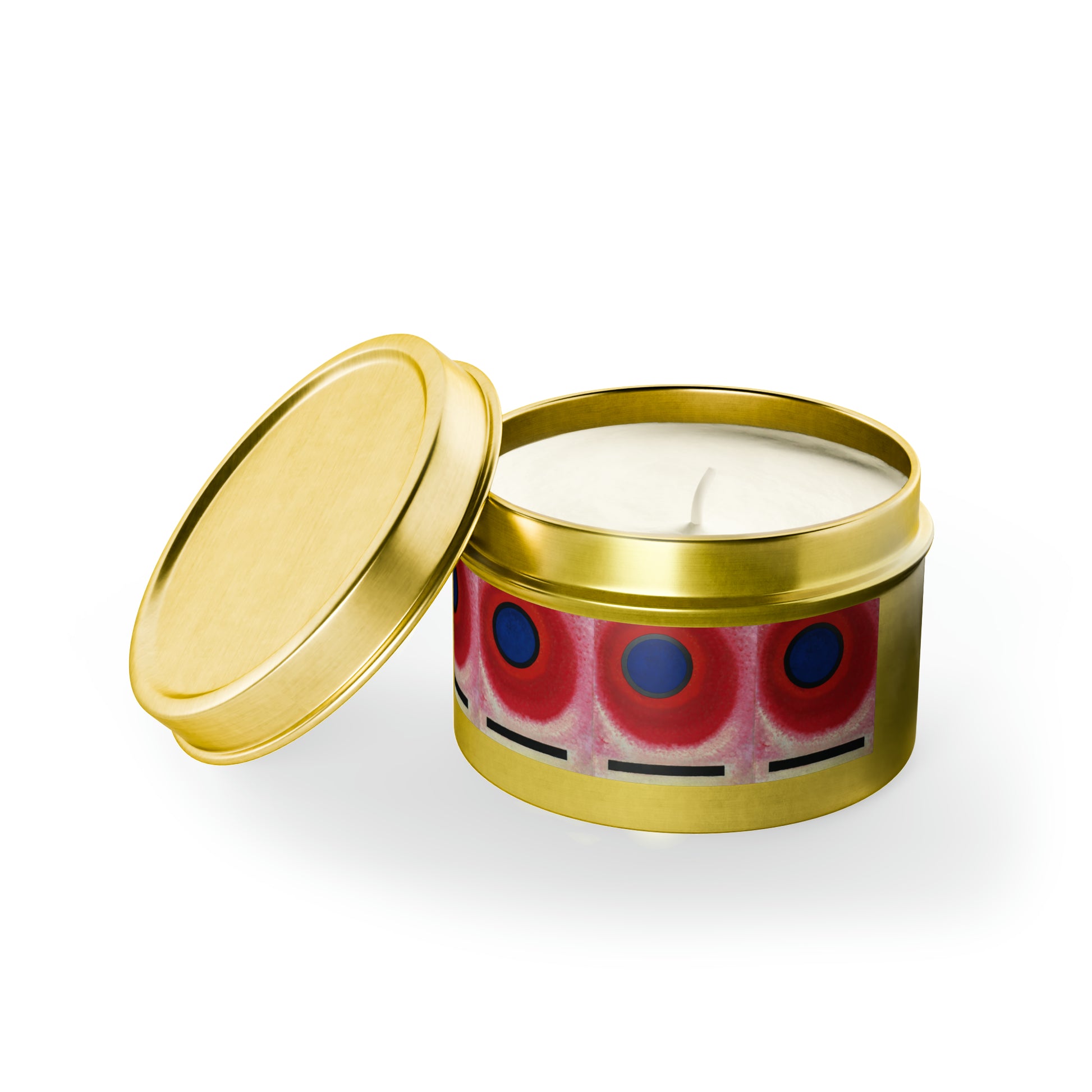 a candle in a tin with a lid