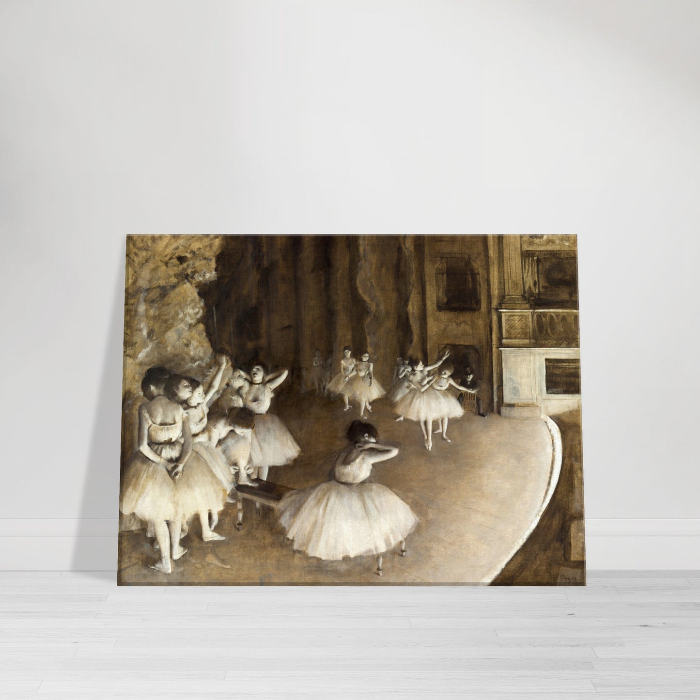 EDGAR DEGAS - BALLET REHEARSAL ON STAGE - CANVAS ART PRINT