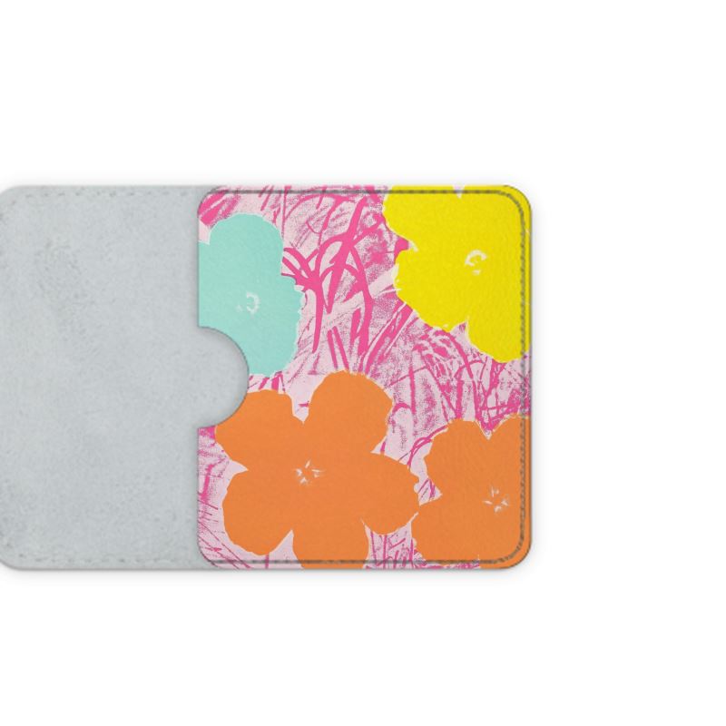 ANDY WARHOL - FLOWERS - LEATHER CARD CASE