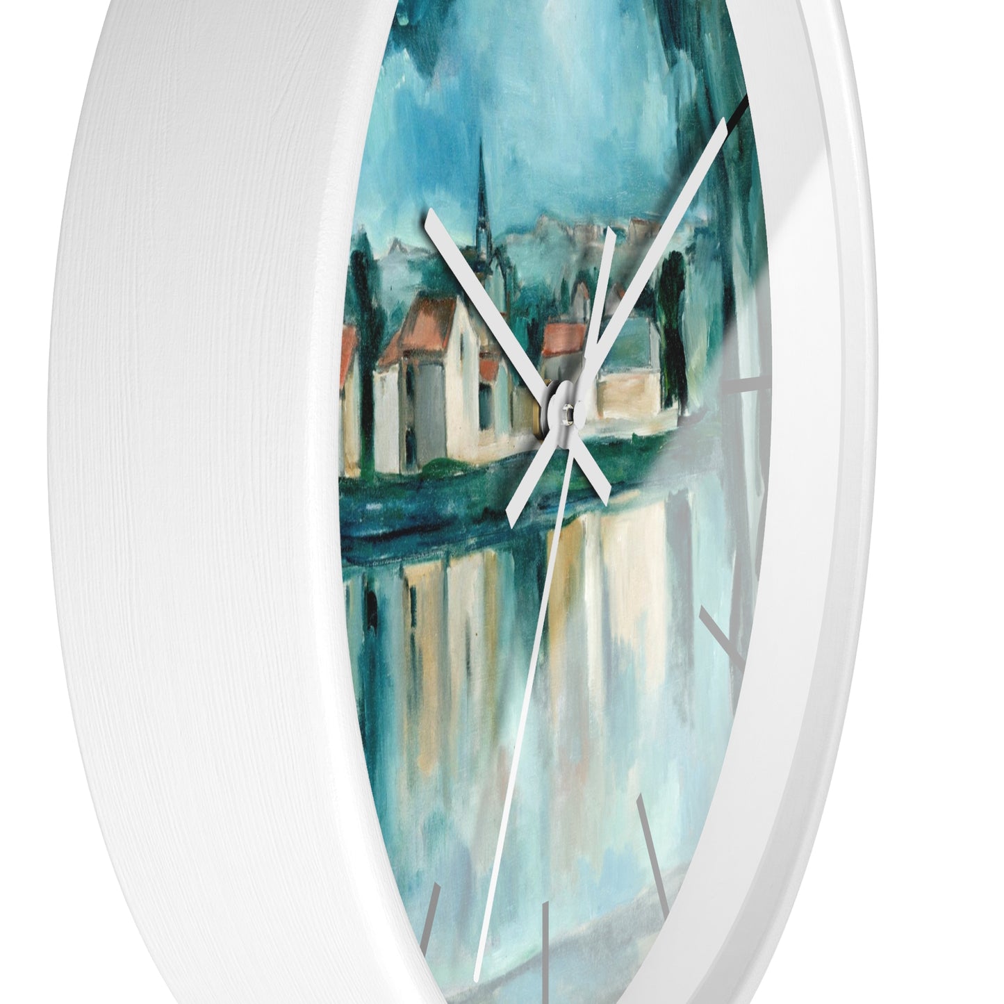 MAURICE DE VLAMINK - TOWN ON THE BANK OF A LAKE - ART CLOCK