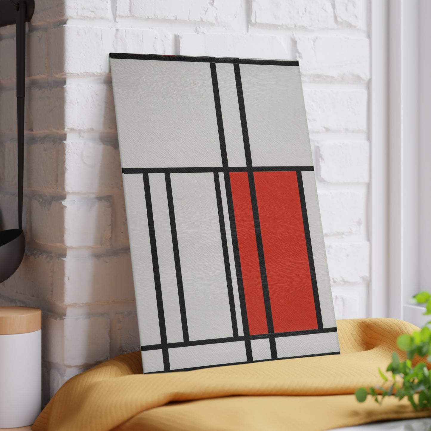 PIET MONDRIAN - COMPOSITION OF - ART GLASS CUTTING BOARD