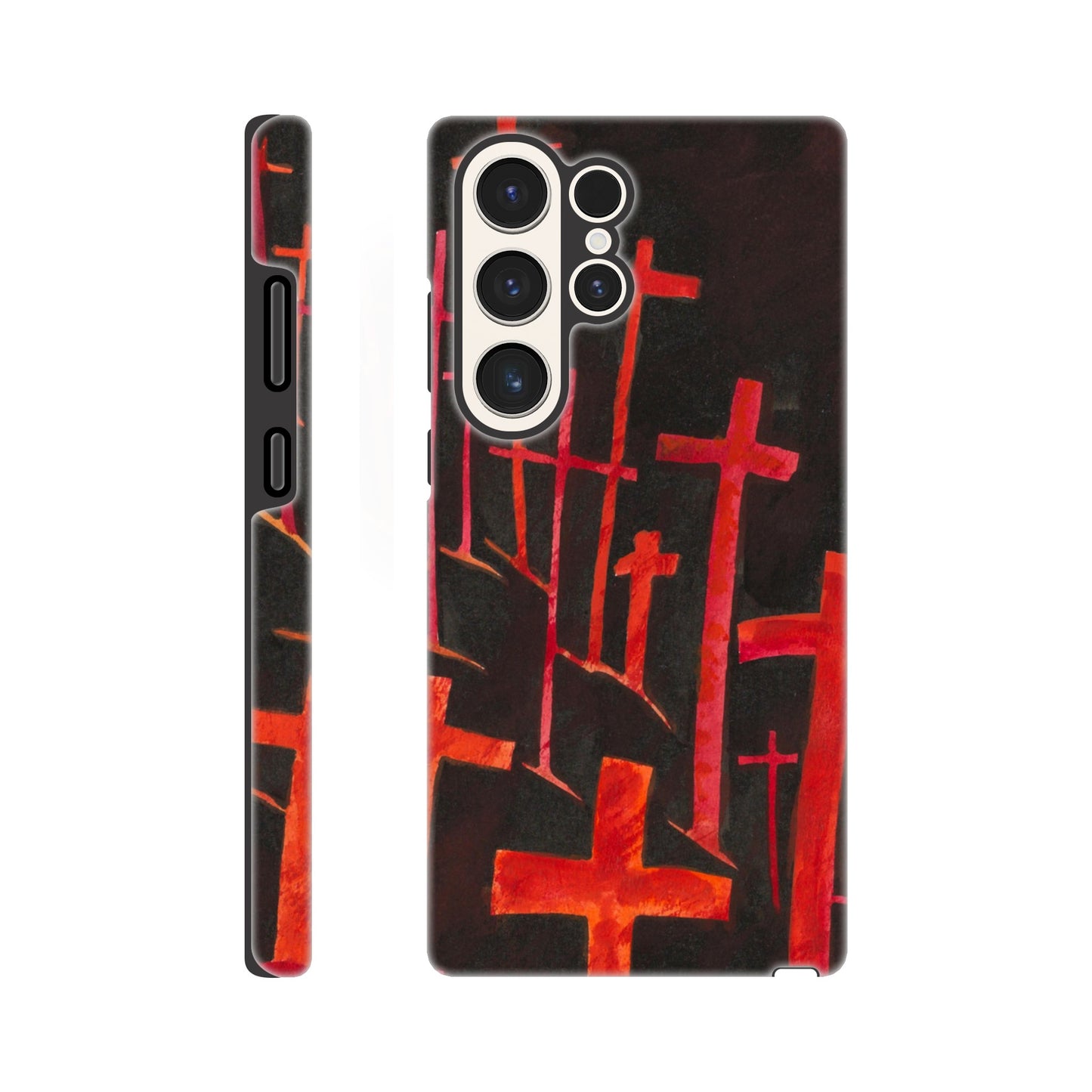 a cell phone case with a painting on it