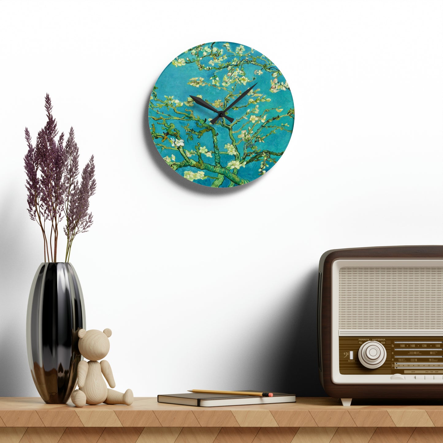 VINCENT VAN GOGH - ALMOND BLOSSOMS - WALL CLOCK