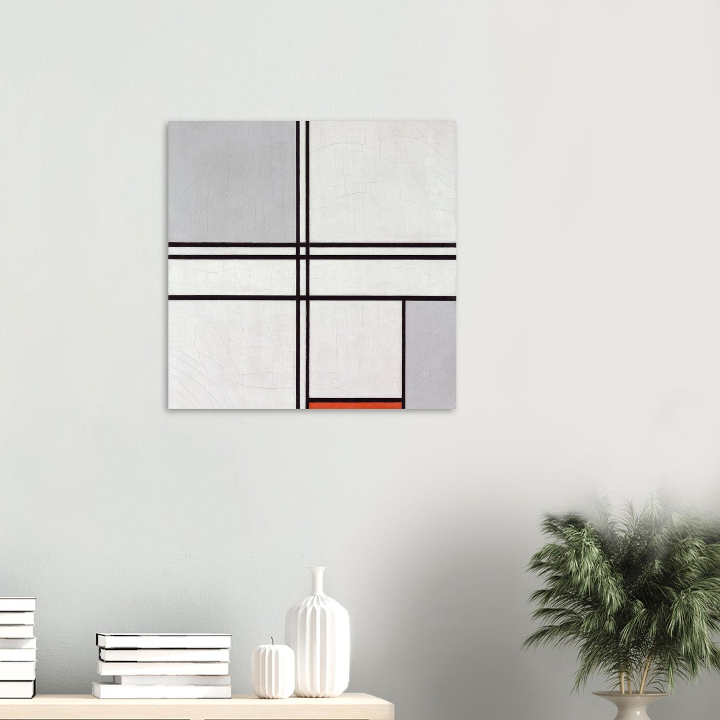 PIET MONDRIAN - COMPOSITION (No. 1) GRAY-RED (1935) - ALUMINUM PRINT