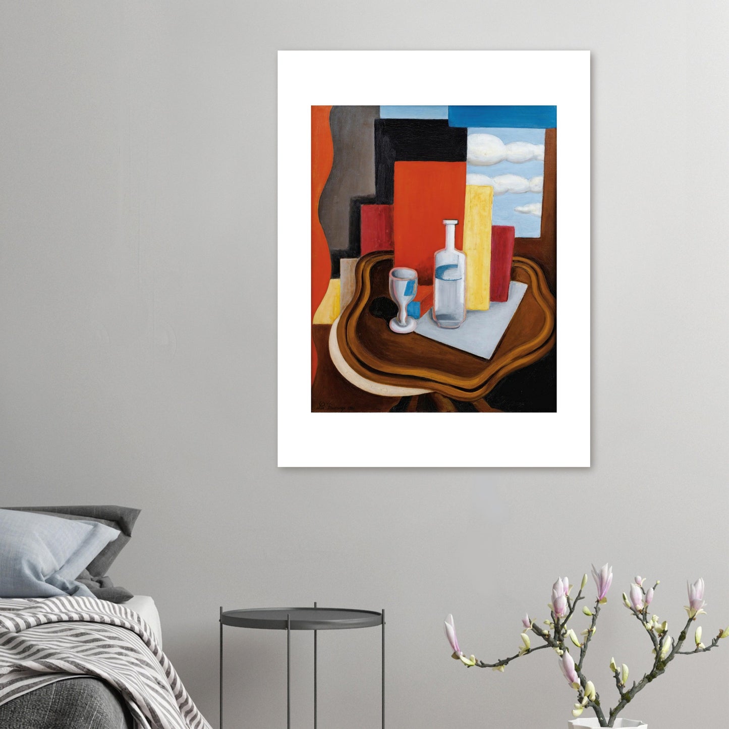 ROGER DE LA FRESNAYE - LA TABLE LOUIS-PHILIPPE A LA BOUTEILLE (1920) - PREMIUM MATTE POSTER