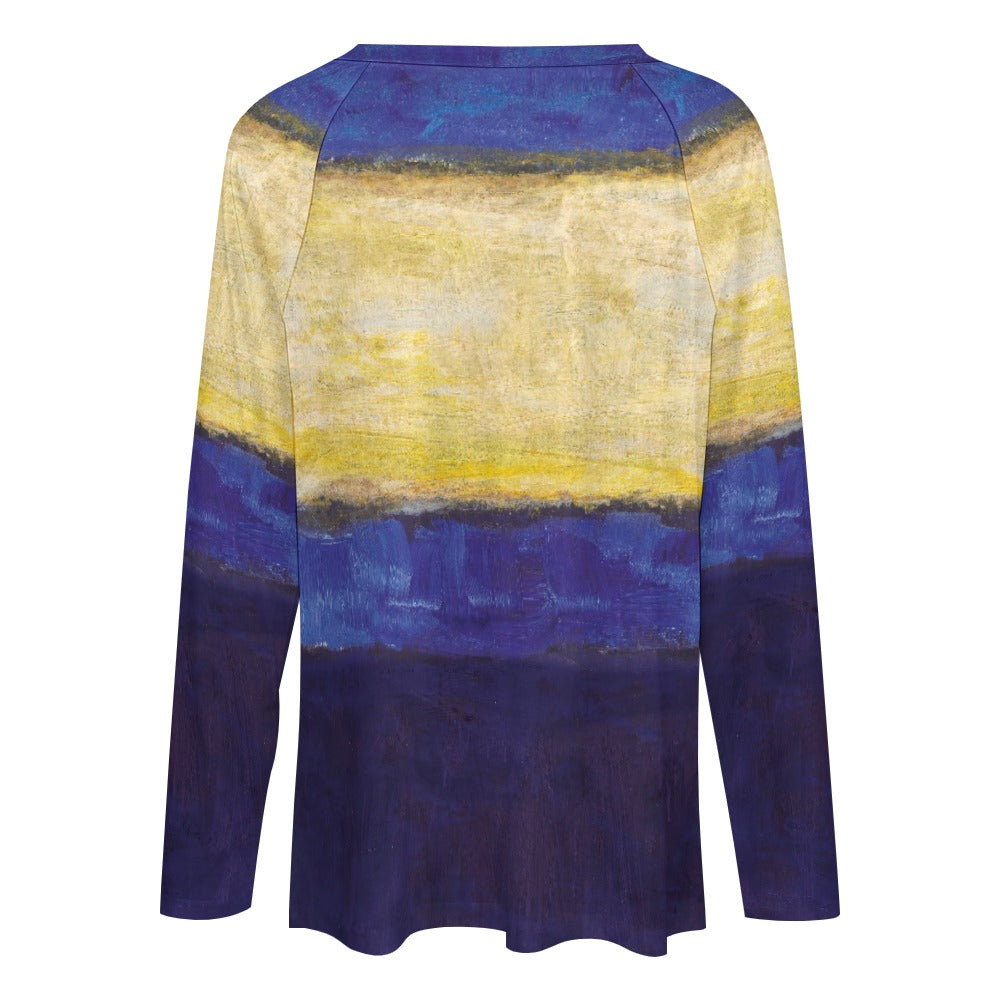 MARK ROTHKO - ABSTRACT ART - LONG SLEEVE LOOSE TEE FOR HER