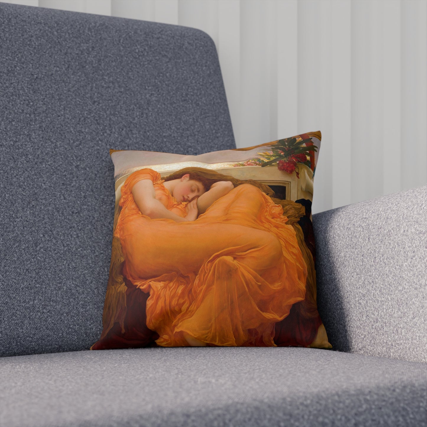 FREDERIC LEIGHTON - FLAMING JUNE - COTTON CUSHION