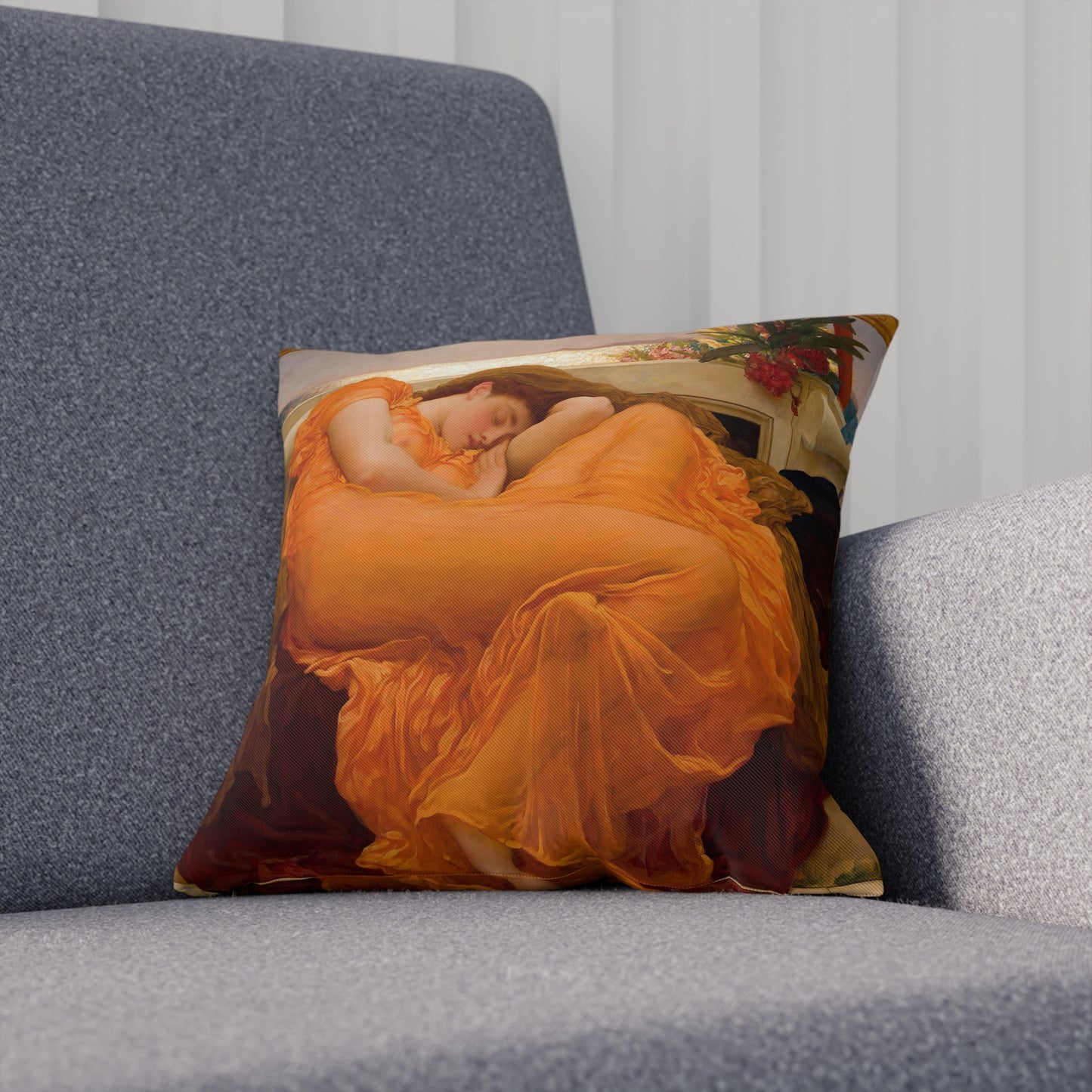 FREDERIC LEIGHTON - FLAMING JUNE - COTTON CUSHION