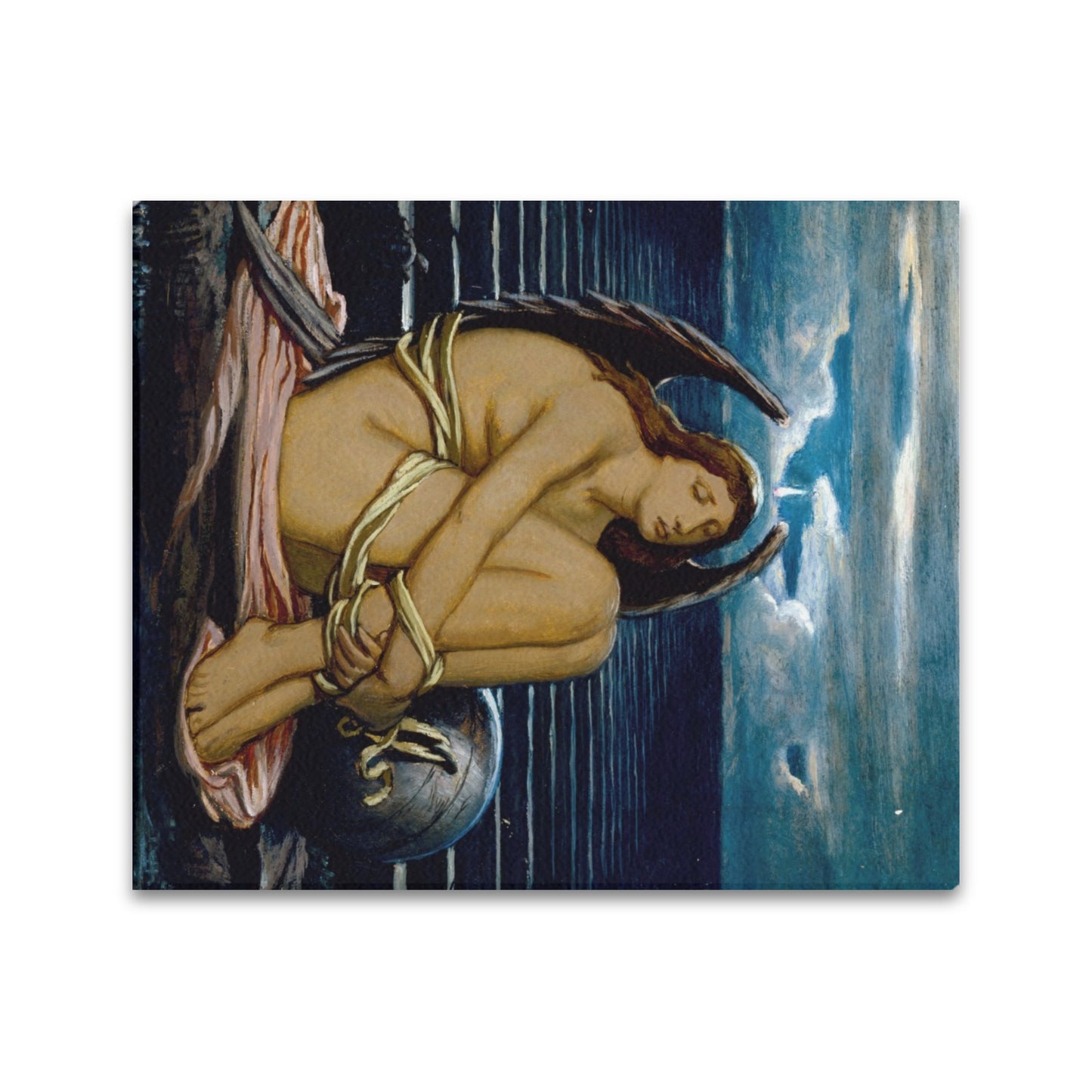 ELIHU VEDDER - SOUL IN BONDAGE - WRAPPED CANVAS PRINT 20" x 24"