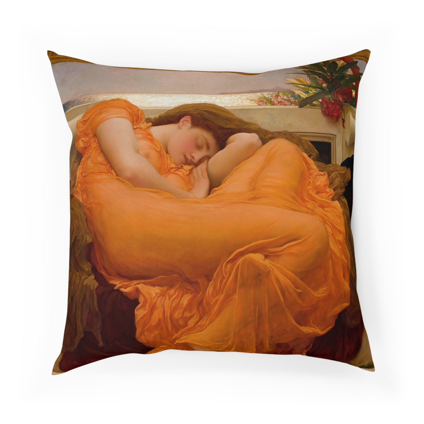 FREDERIC LEIGHTON - FLAMING JUNE - COTTON CUSHION