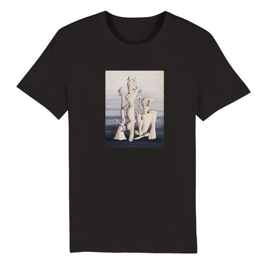 a black t - shirt with a picture 