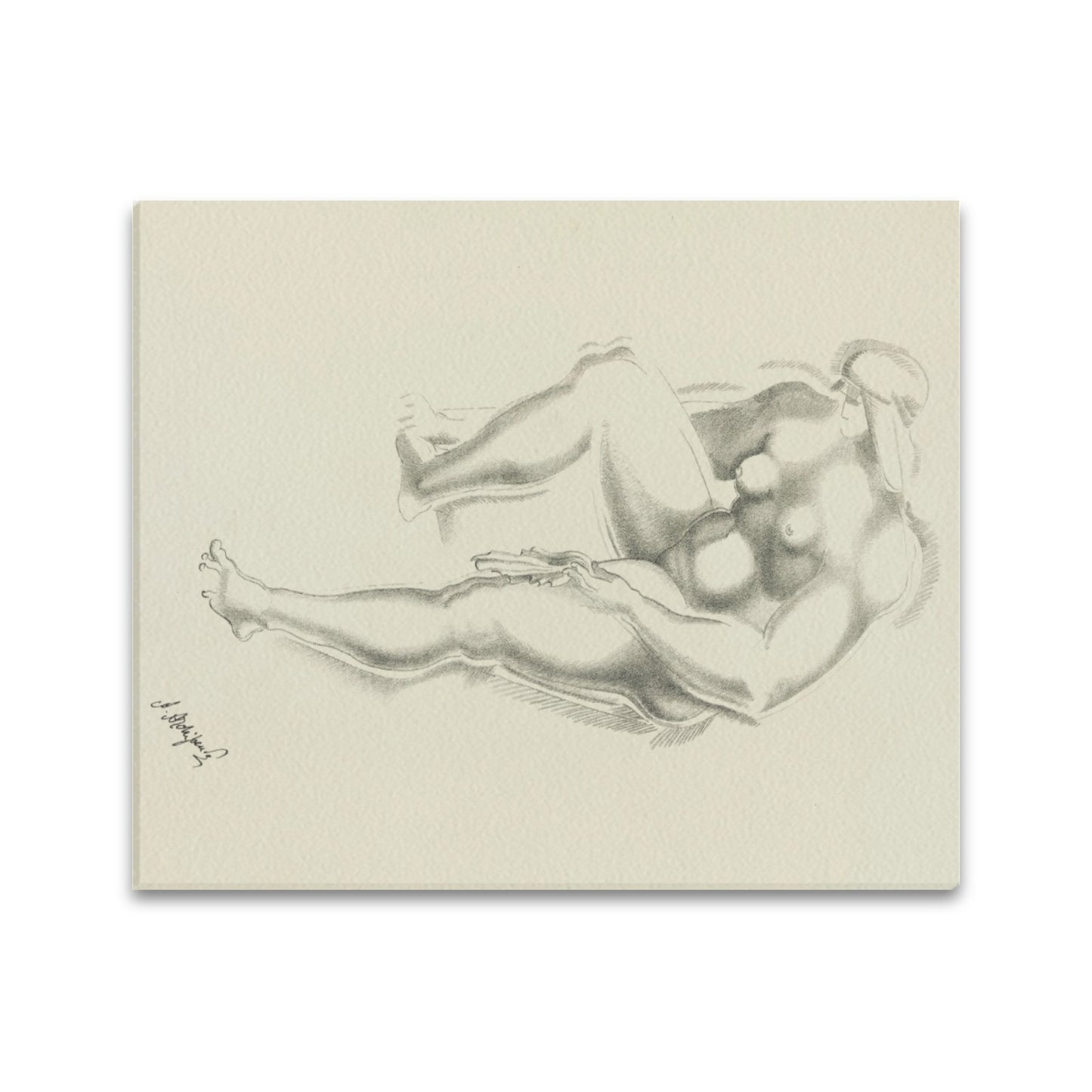 AFTER RODIN - ABSTRACT NUDE - WRAPPED CANVAS PRINT 20" x 24"