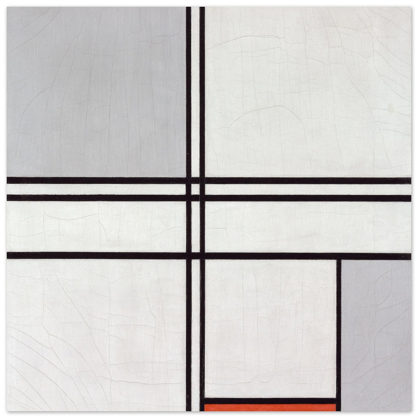 PIET MONDRIAN - COMPOSITION (No. 1) GRAY-RED (1935) - ALUMINUM PRINT