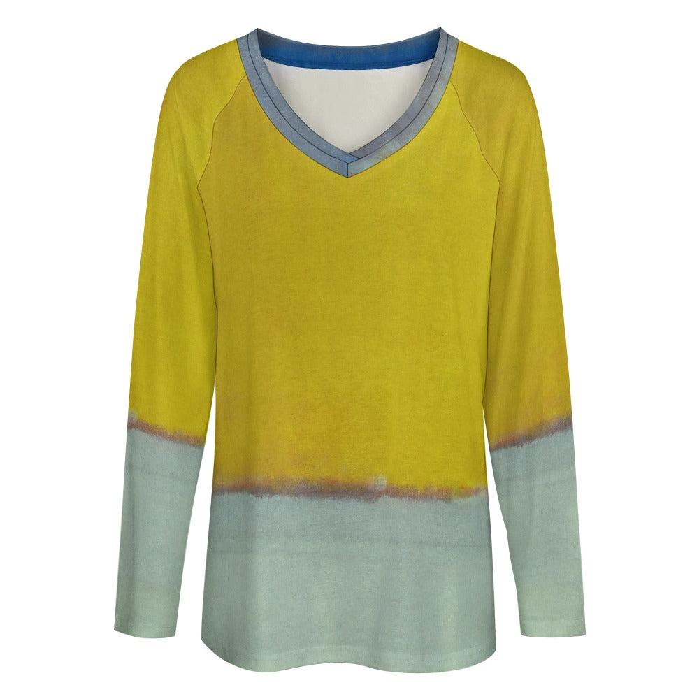 MARK ROTHKO - ABSTRACT ART - LONG SLEEVE LOOSE TEE FOR HER