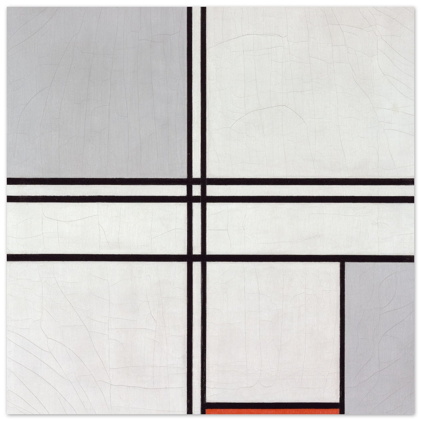 PIET MONDRIAN - COMPOSITION (No. 1) GRAY-RED (1935) - ALUMINUM PRINT