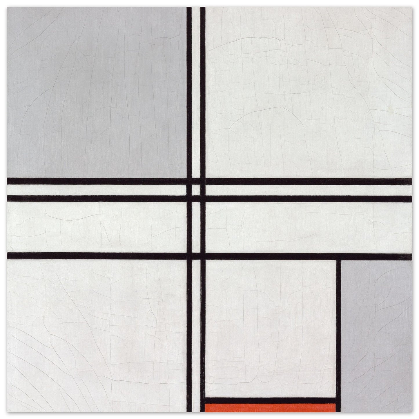 PIET MONDRIAN - COMPOSITION (No. 1) GRAY-RED (1935) - ALUMINUM PRINT