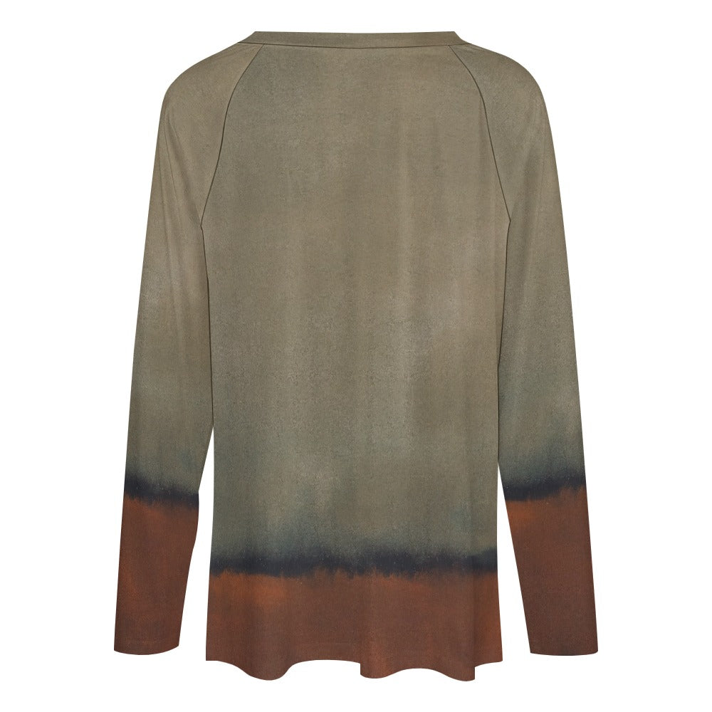 MARK ROTHKO - ABSTRACT ART - LONG SLEEVE LOOSE TEE FOR HER