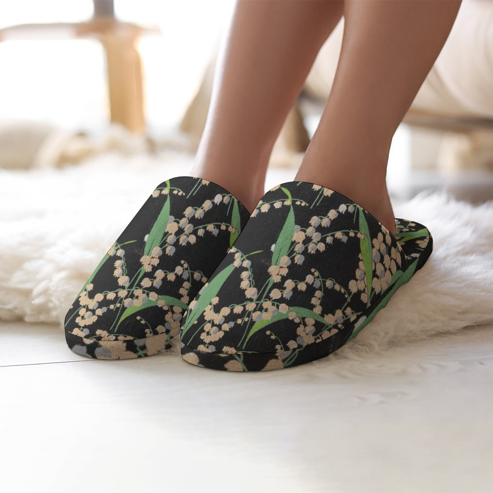LILIES OF THE VALLEY - WOMEN'S HOME SOFT ART SLIPPERS