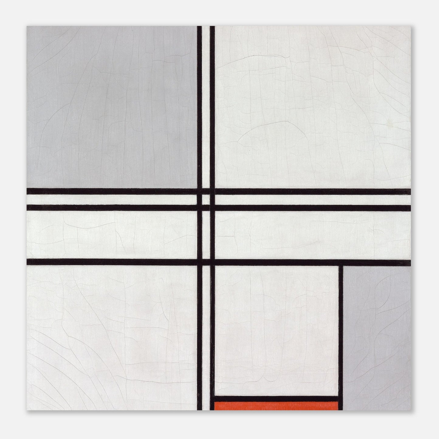 PIET MONDRIAN - COMPOSITION (No. 1) GRAY-RED (1935) - ALUMINUM PRINT