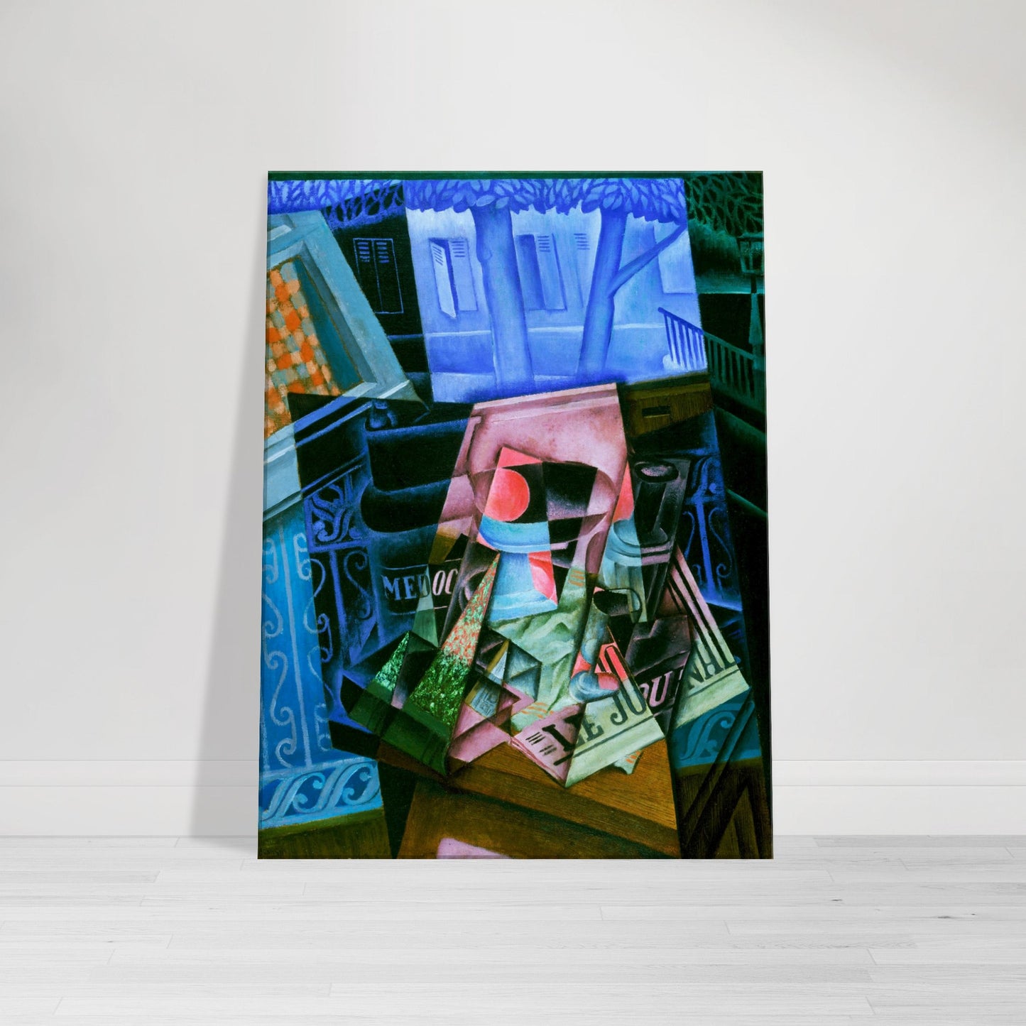 a painting on a wall with a white floor