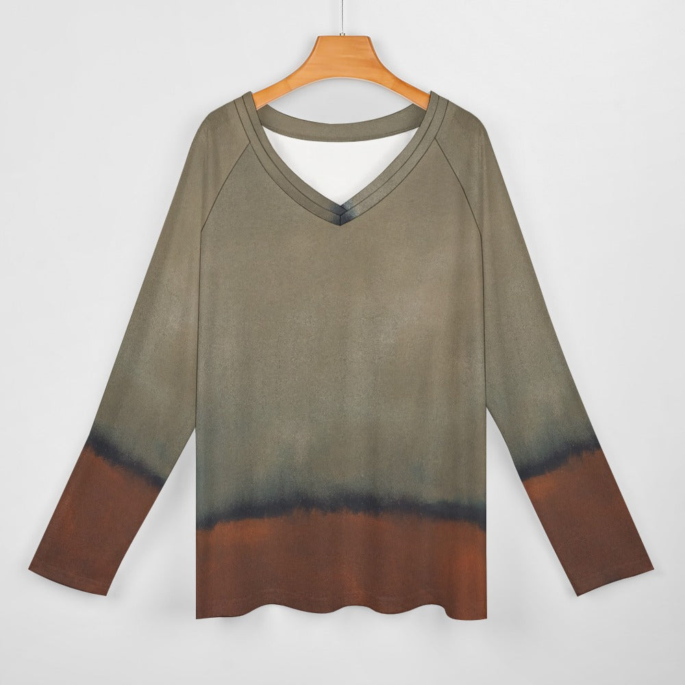 MARK ROTHKO - ABSTRACT ART - LONG SLEEVE LOOSE TEE FOR HER 