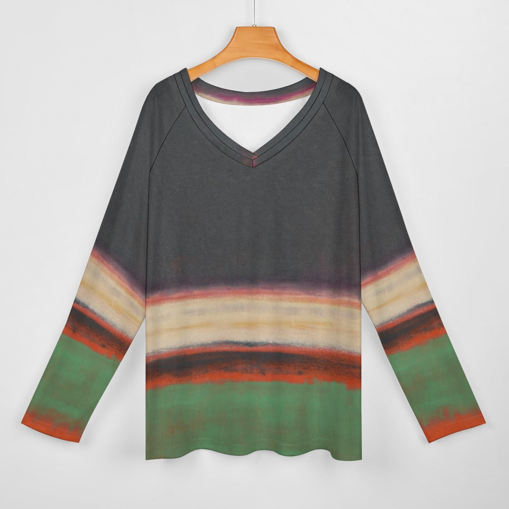 MARK ROTHKO - ABSTRACT ART - LONG SLEEVE LOOSE TEE FOR HER 