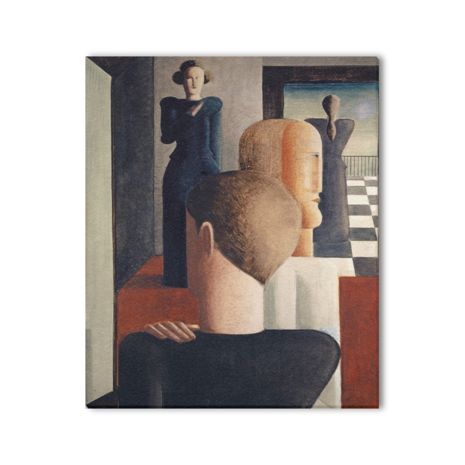OSKAR SCHLEMMER - INTERIOR WITH FIVE FIGURES - WRAPPED CANVAS PRINT 20" x 24"