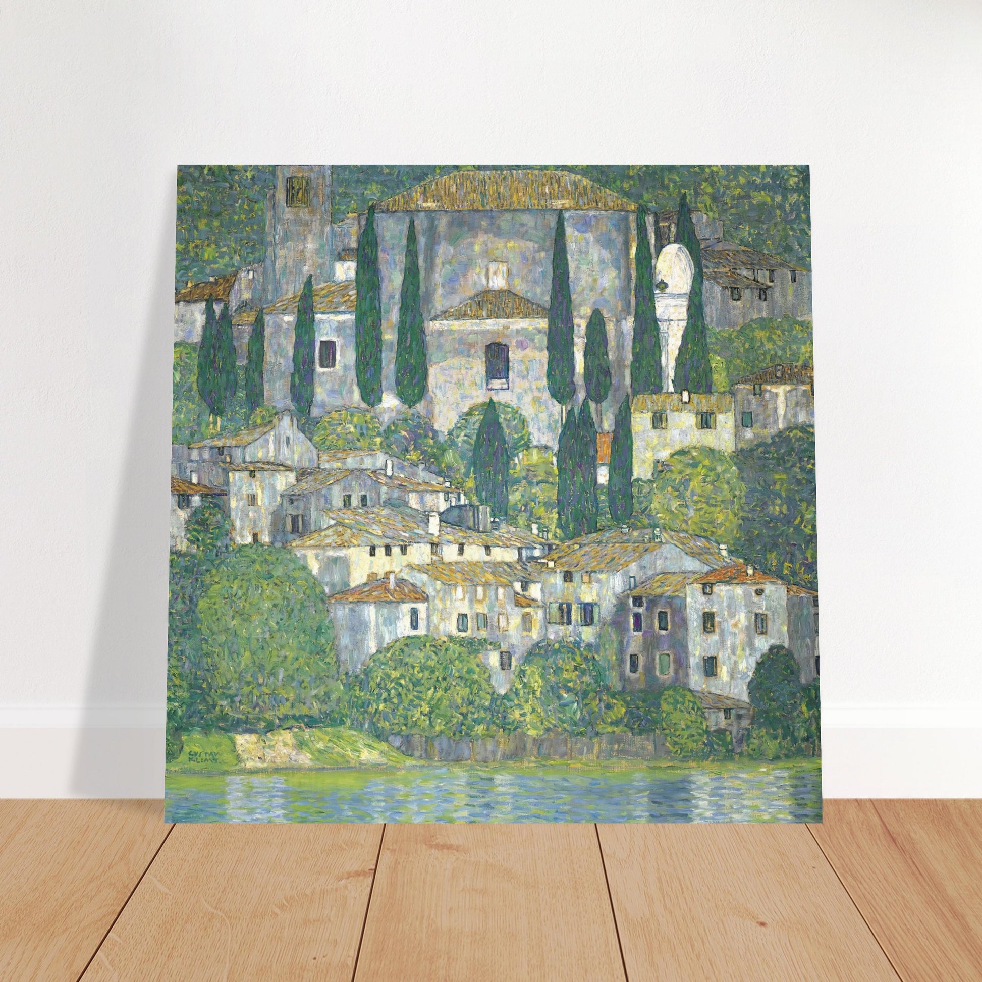 GUSTAV KLIMT - CHURCH IN CASSONE - LANDSCAPE WITH CYPRESSES - POSTER 12'' x 12''