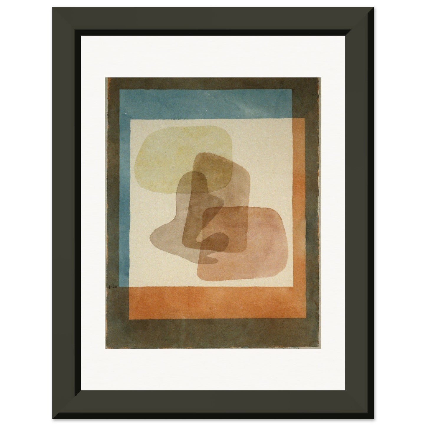 PAUL KLEE - FREE FORMS RIGIDLY MOUNTED (1930) - MUSEUM MATTE POSTER IN METAL FRAME