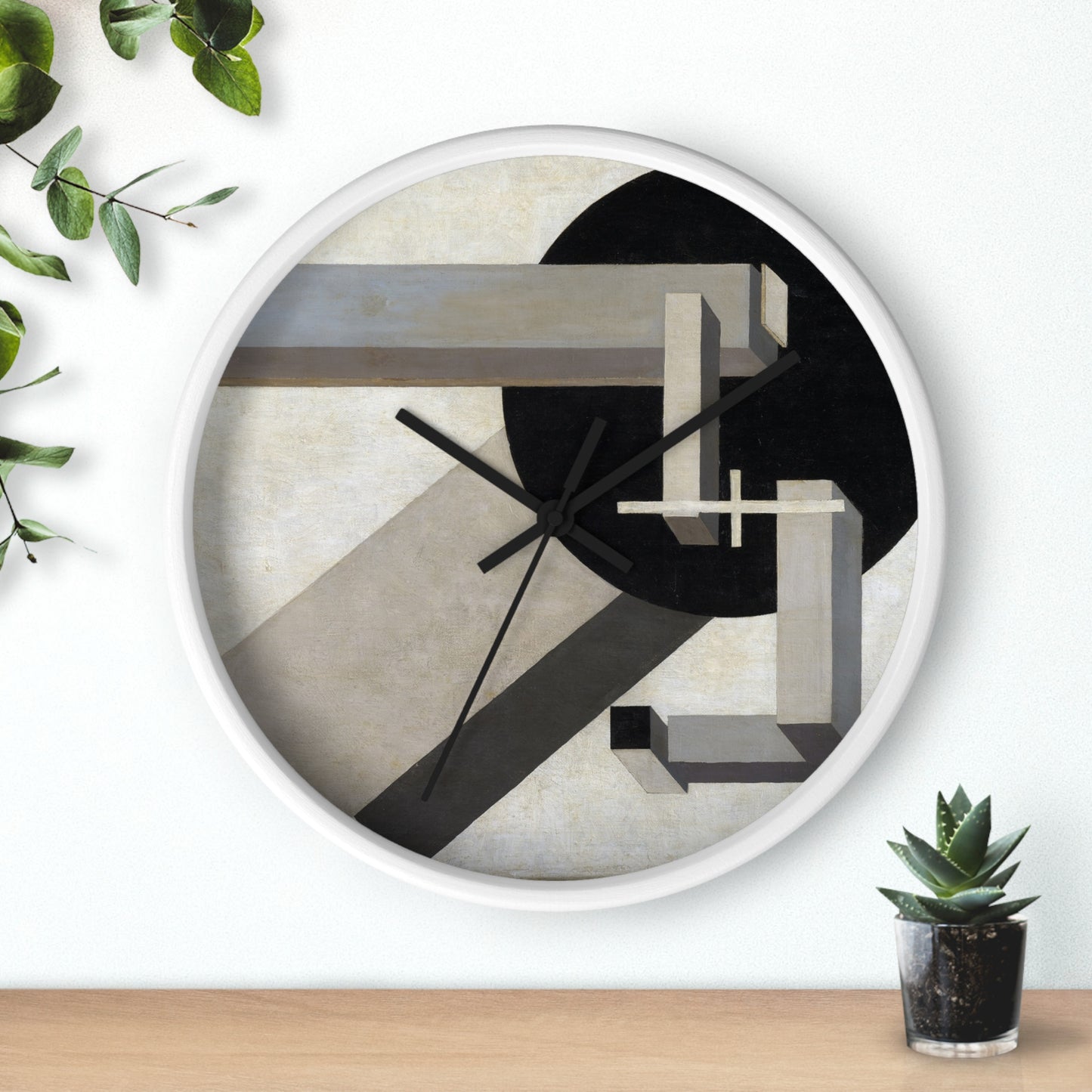 EL LISSITZKY - PROUN 1 D (1919)  - WOODEN ART WALL CLOCK