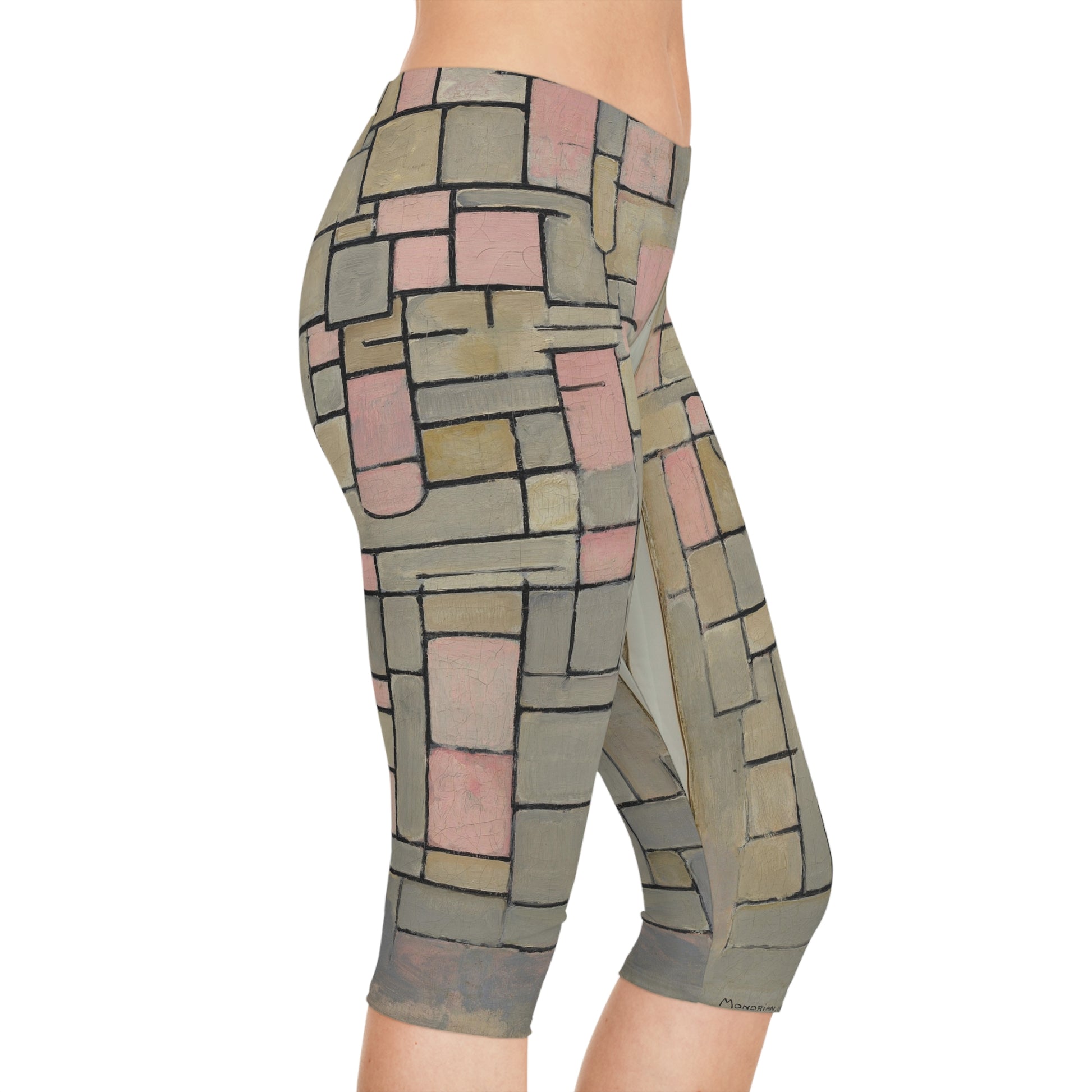 a women's leggings with a pattern of squares