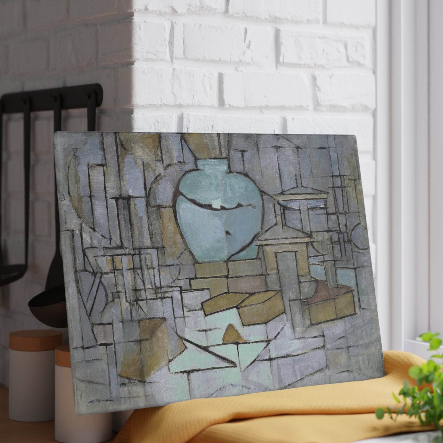 PIET MONDRIAN - STILL LIFE WITH GINGERPOT II - ART GLASS CUTTING BOARD