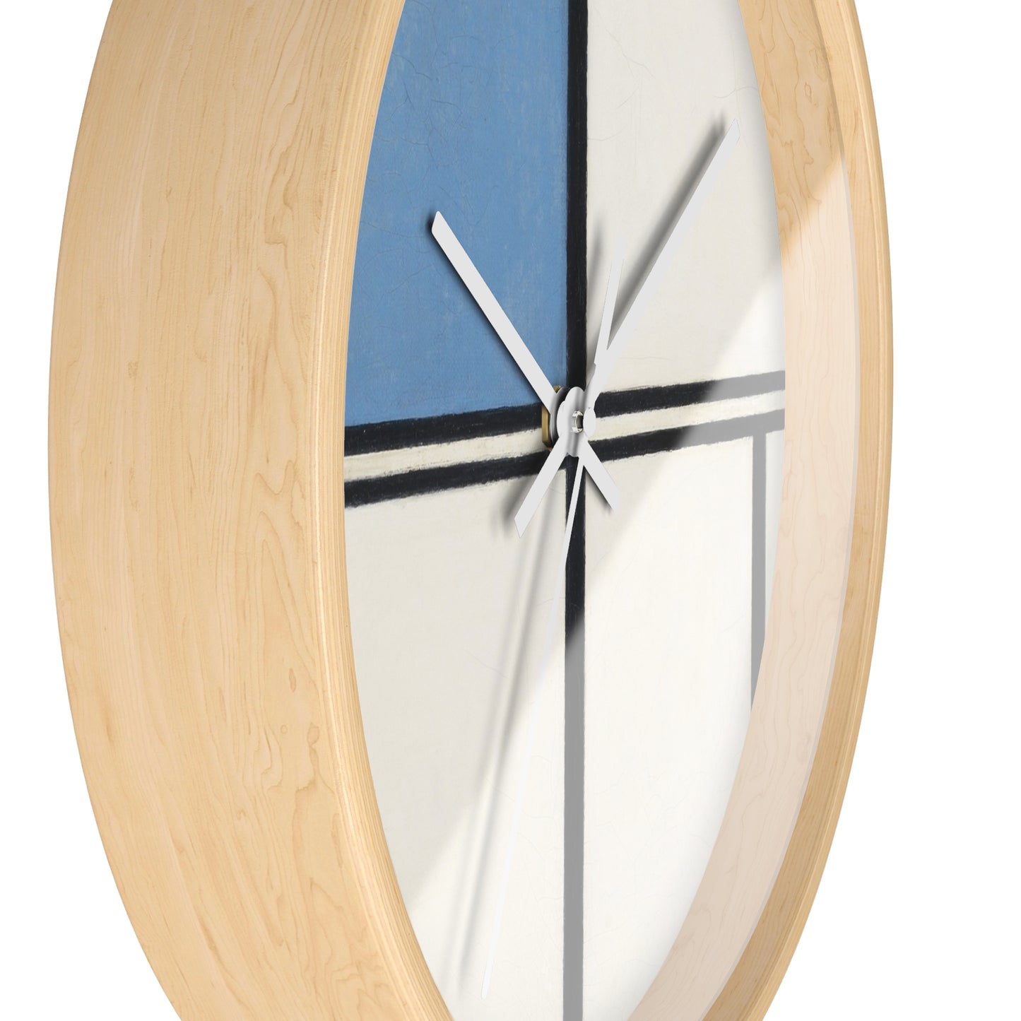 PIET MONDRIAN - COMPOSITION WITH BLUE AND RED - WOODEN WALL ART CLOCK