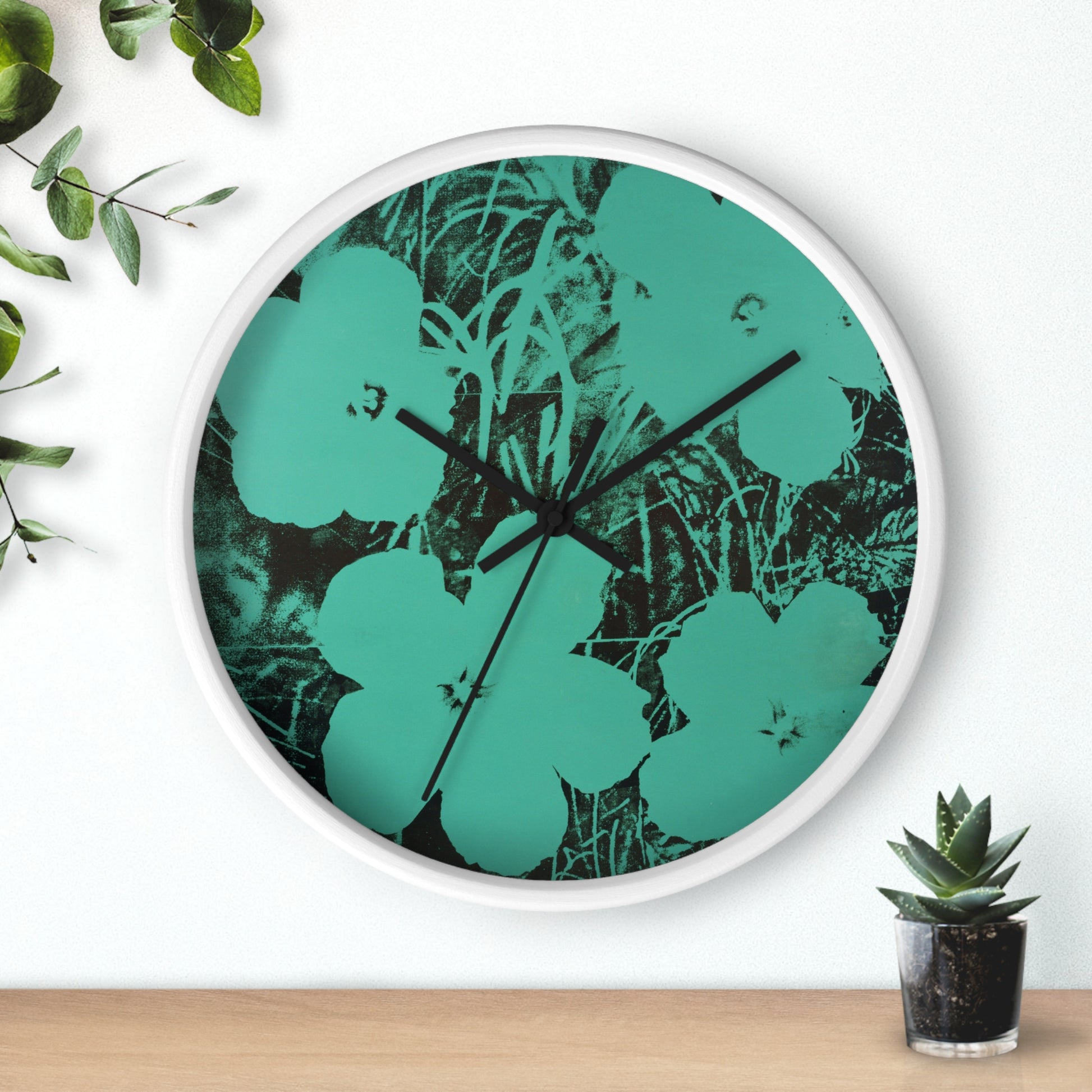 ANDY WARHOL - TEN-FOOT FLOWERS - WOODEN WALL ART CLOCK