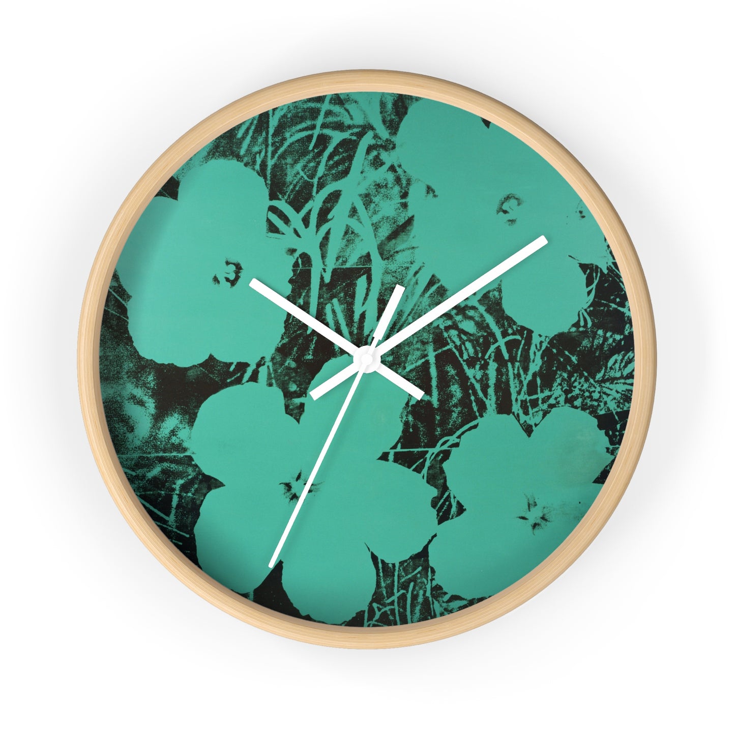 ANDY WARHOL - TEN-FOOT FLOWERS - WOODEN WALL ART CLOCK