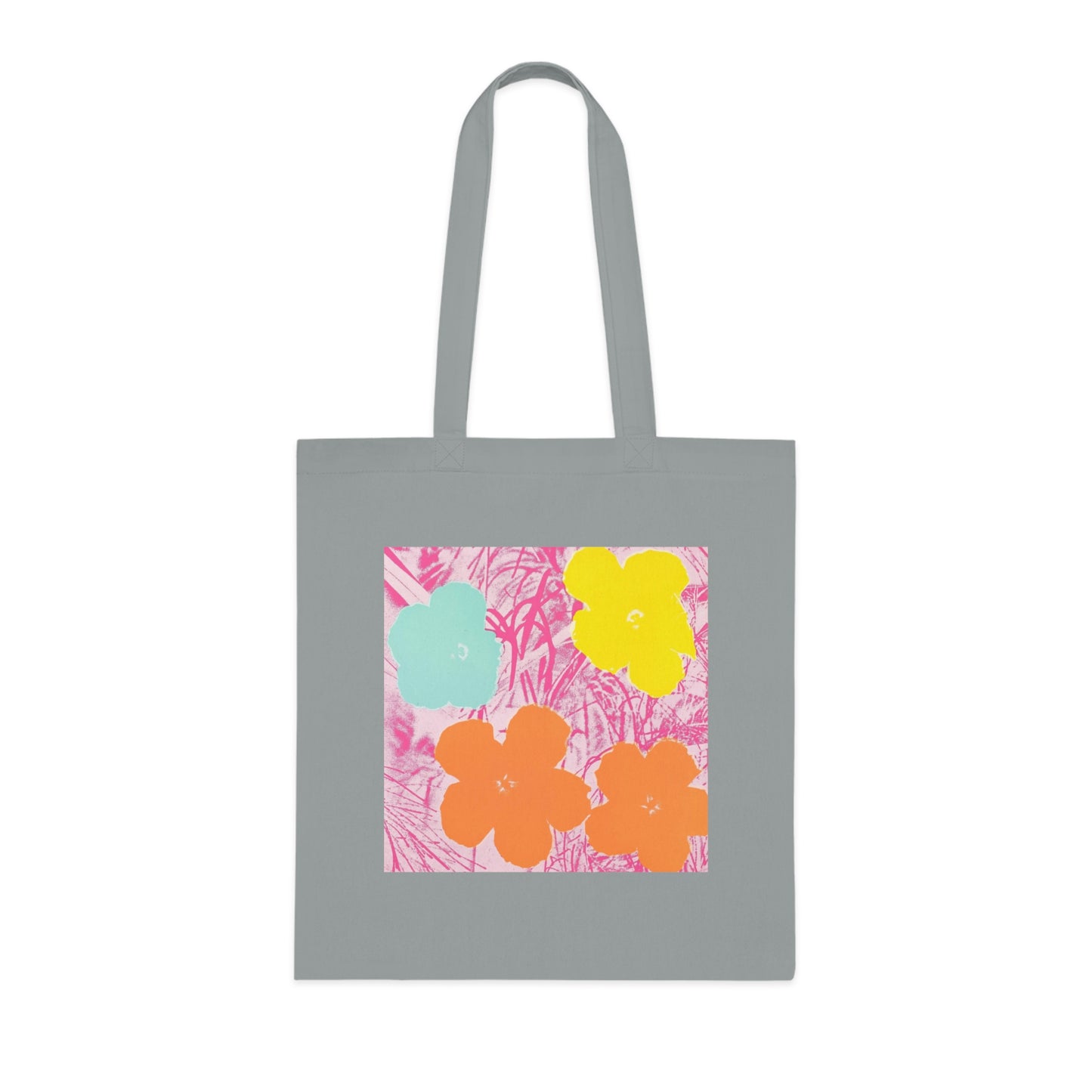 a tote bag with flowers on it